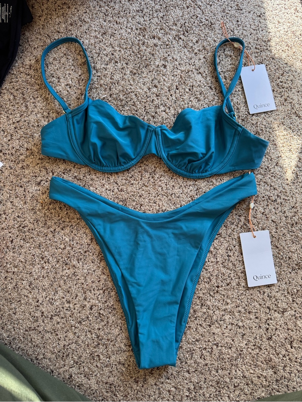 Quince Teal Sculpted Underwire Bikini Set